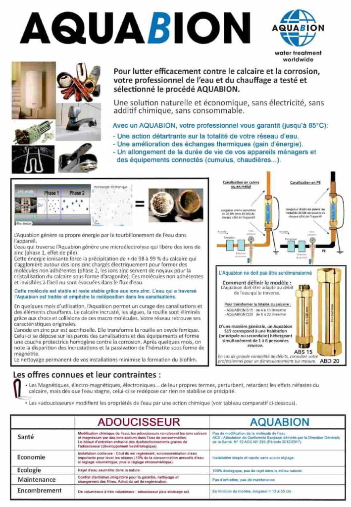 DÉTARTREUR ANTITARTRE AQUABION 2